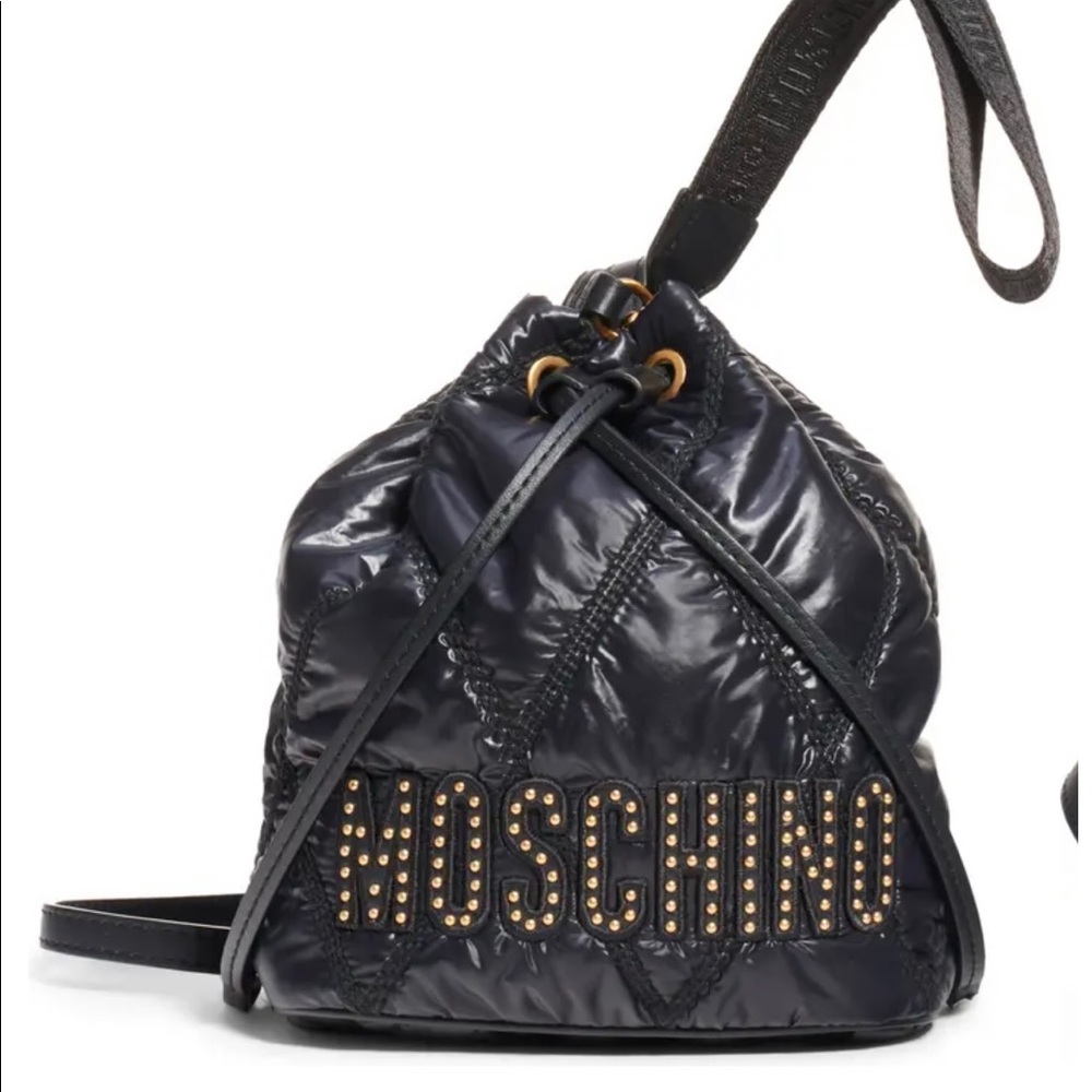 Moschino Crossbody Bag Quilted Nylon Bucket Bag